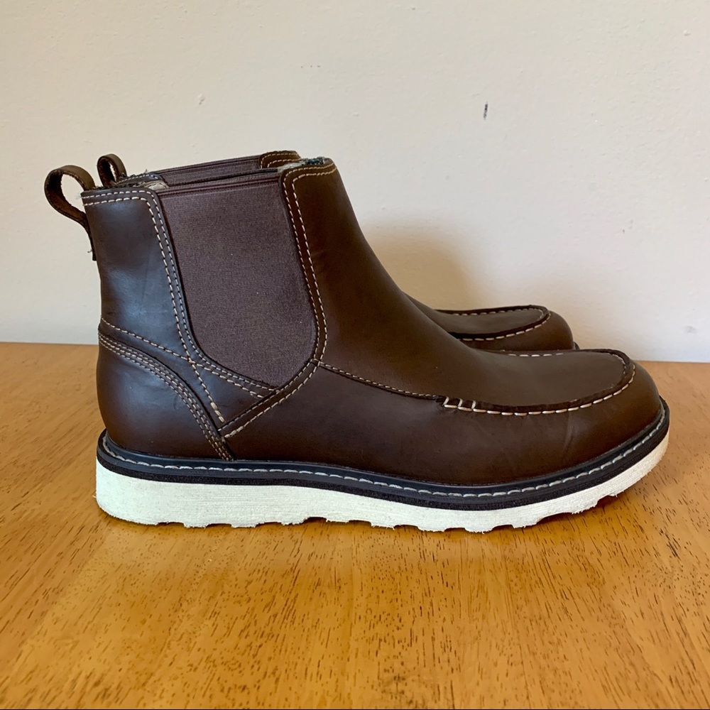 RED WING PULLON BROWN LEATHER BOOTS RUBBER SOLE 9M